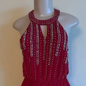 Vetry elegant Red midi Halter Dress